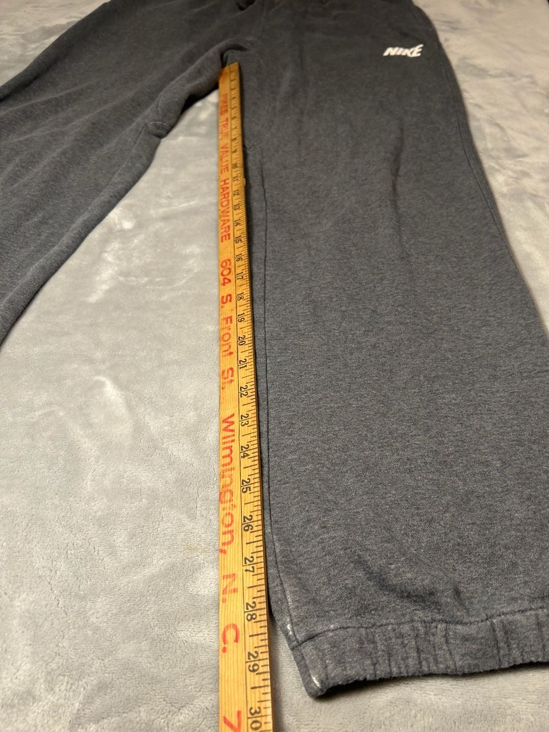 Nike Sweatpants Size L Dark Gray Logo Drawstring Fleece 4