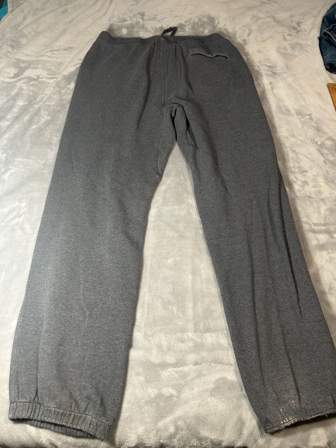 Nike Sweatpants Size L Dark Gray Logo Drawstring Fleece 8