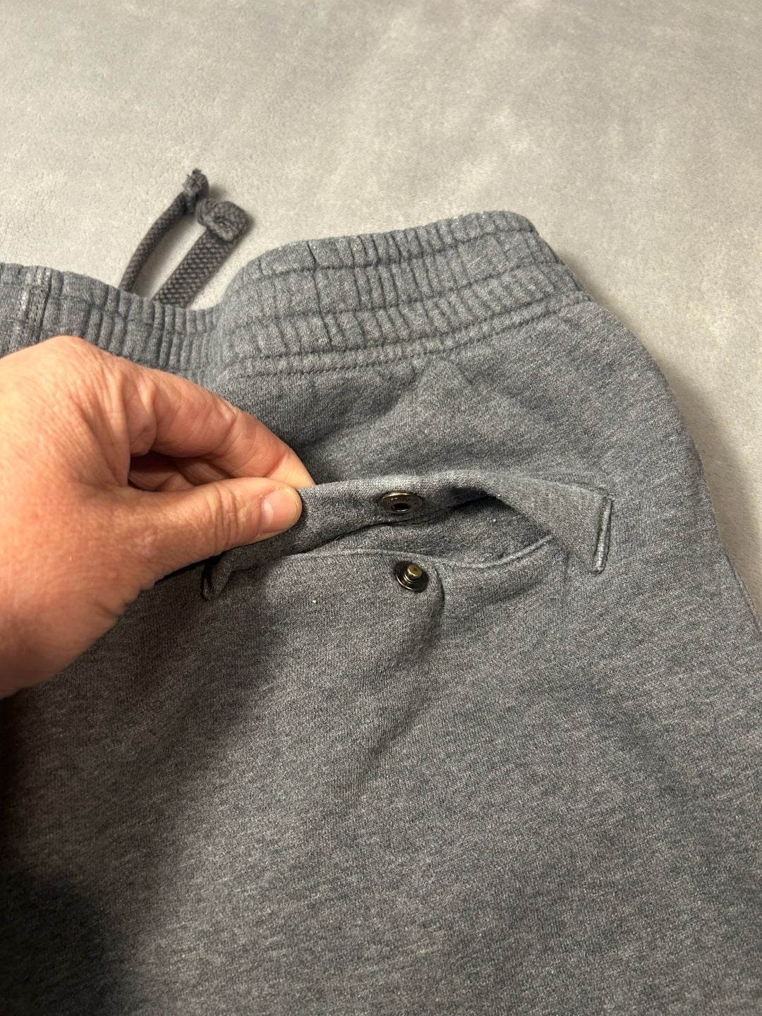 Nike Sweatpants Size L Dark Gray Logo Drawstring Fleece 9