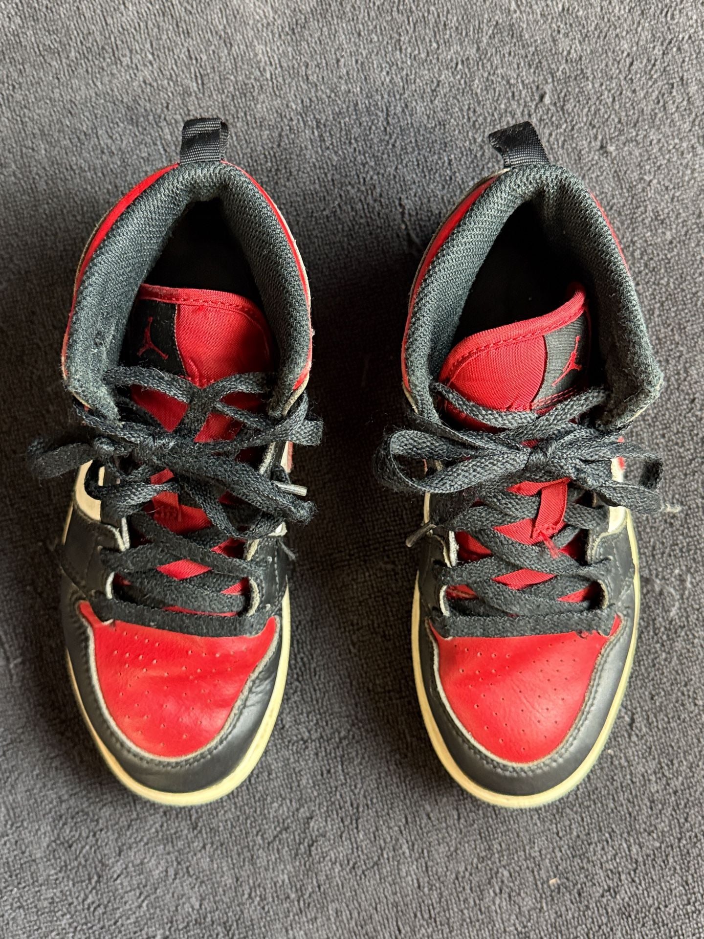 Nike Air Jordan 1 Mid Ultra PK Size 1Y Black Red White Sneakers 5
