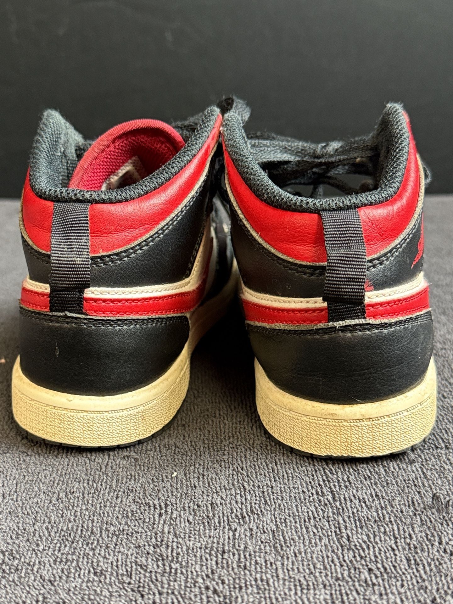 Nike Air Jordan 1 Mid Ultra PK Size 1Y Black Red White Sneakers 6