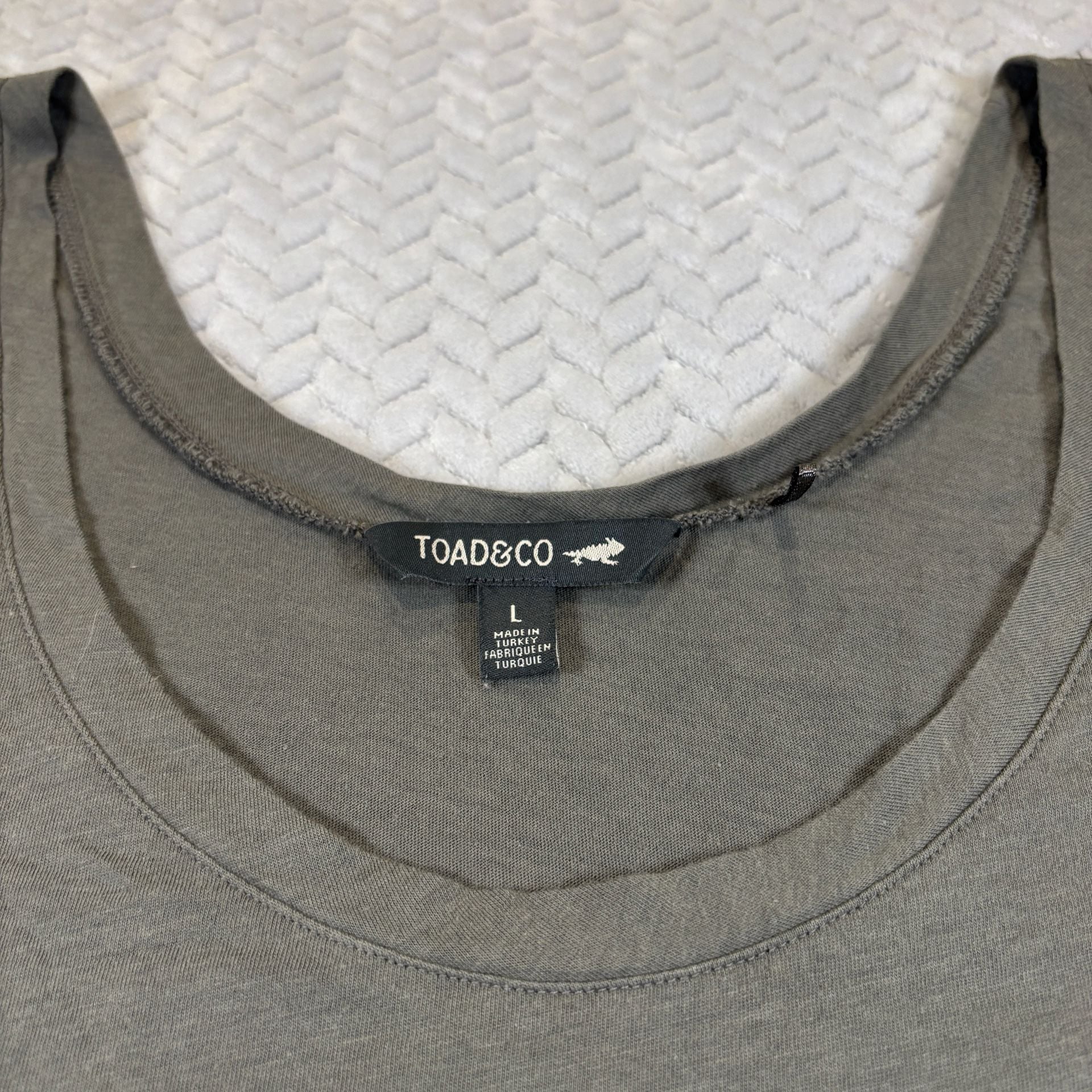 Toad&Co Tank Top Size L Grey Green Cotton Scoop Neck 3