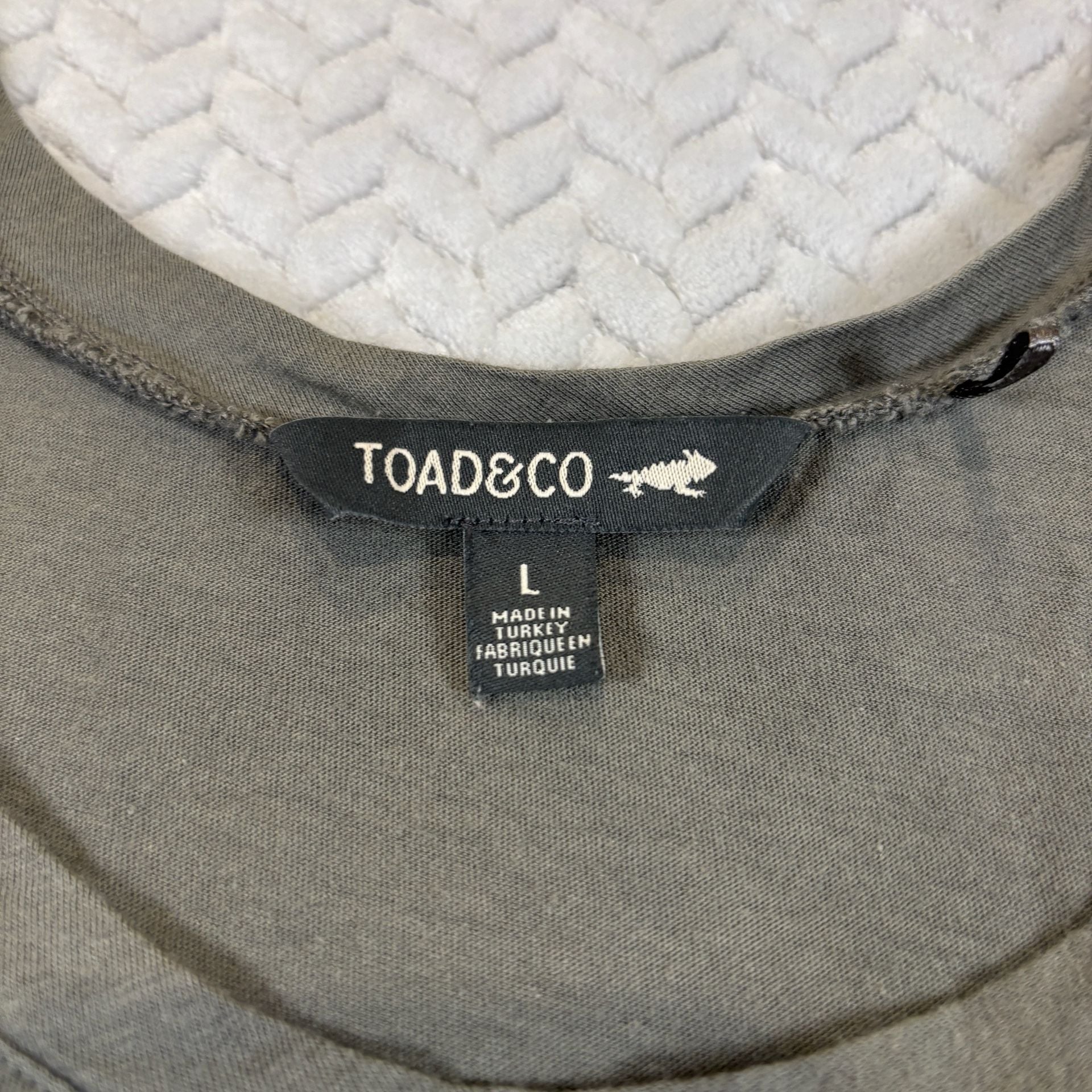 Toad&Co Tank Top Size L Grey Green Cotton Scoop Neck 7