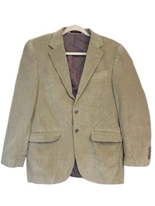 Dark Academia Corduroy Sport Coat Blazer Tan Slim Fit 2