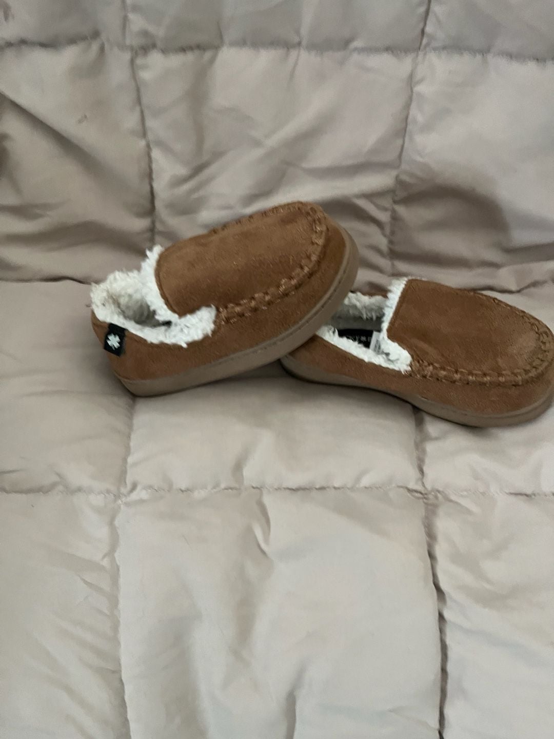 Infant Lucky Brand Slippers Brown Faux Fur Sherpa Lined 4