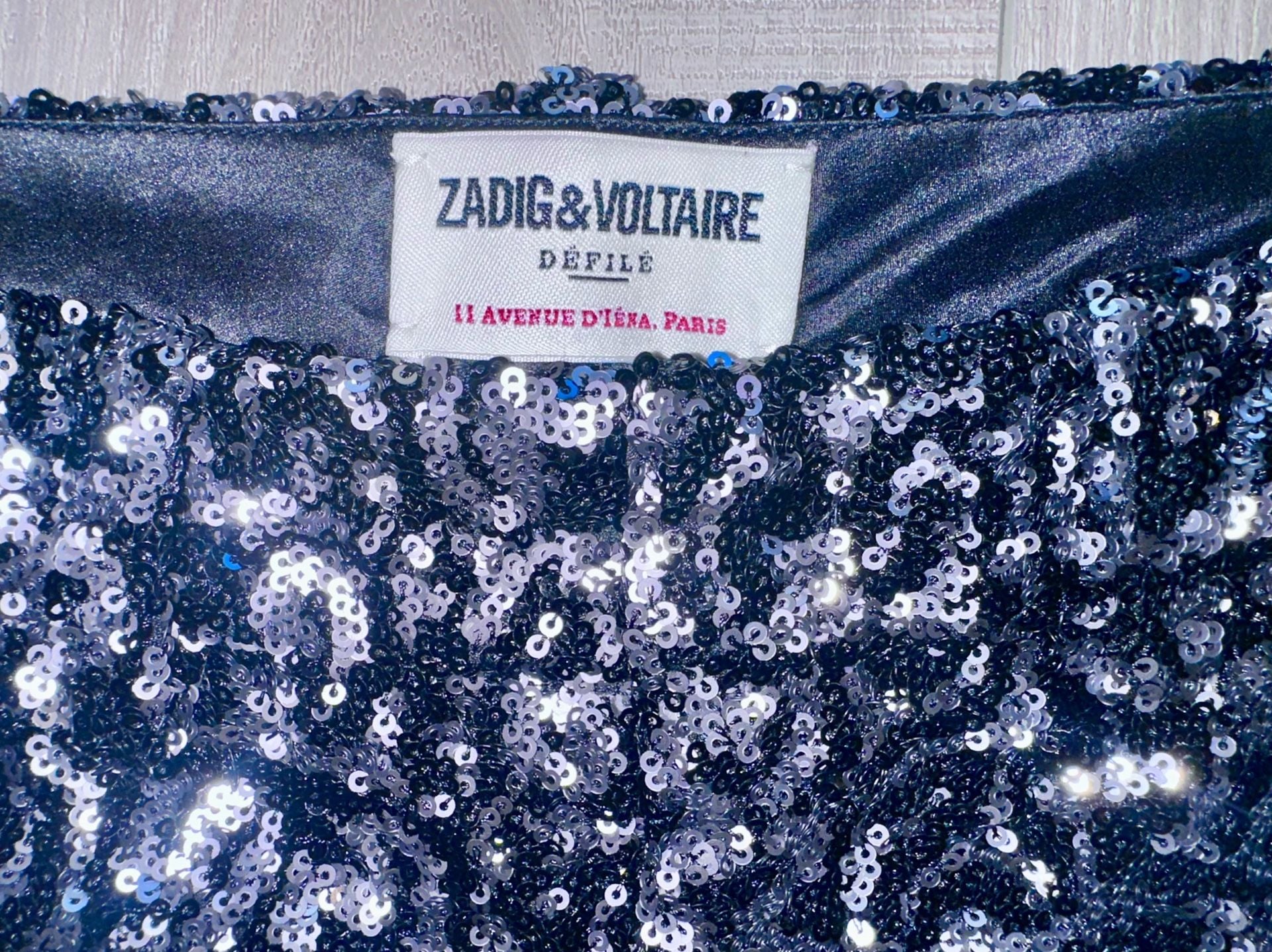Zadig & Voltaire Défilé Sequin Flare Pants Black Silver 5