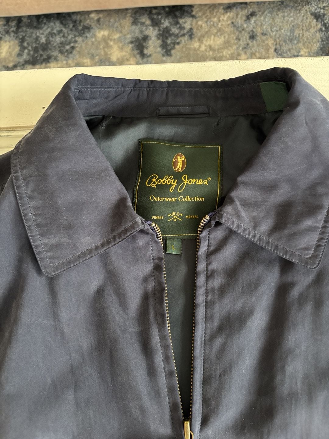Bobby Jones Outerwear Collection Jacket Size L Navy Silk Full Zip 3