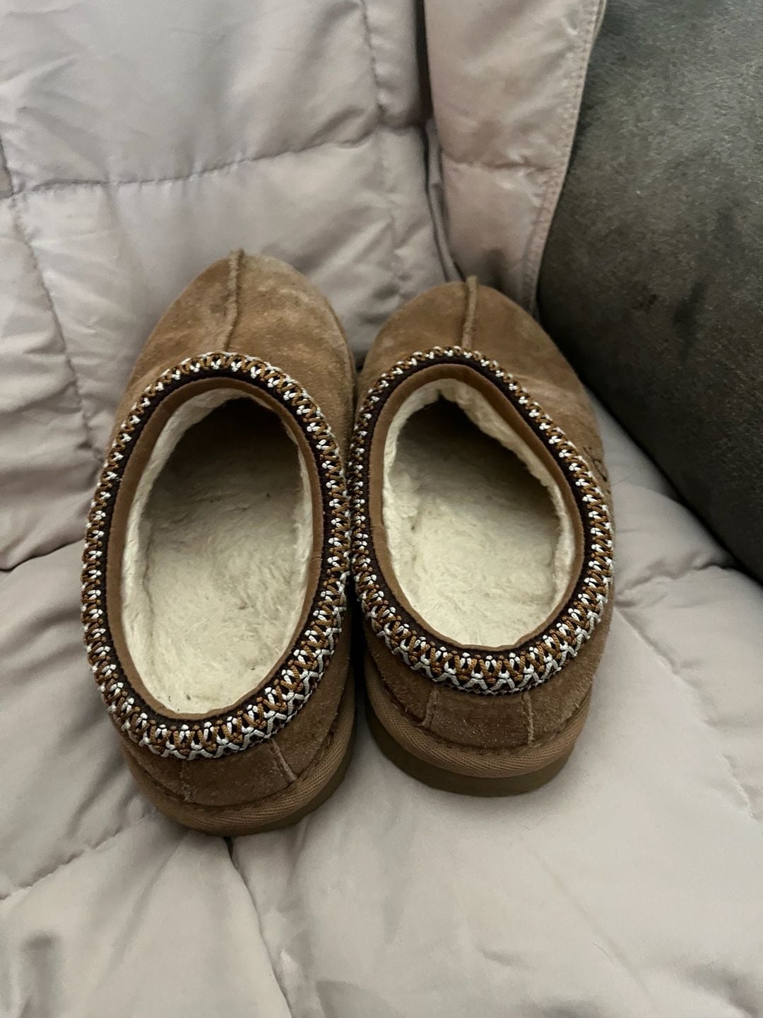 Kids Ugg Scuffette Slippers Brown Suede Shearling 4
