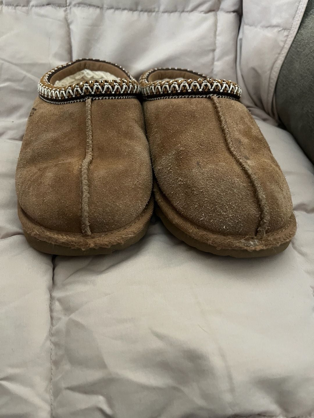 Kids Ugg Scuffette Slippers Brown Suede Shearling 7
