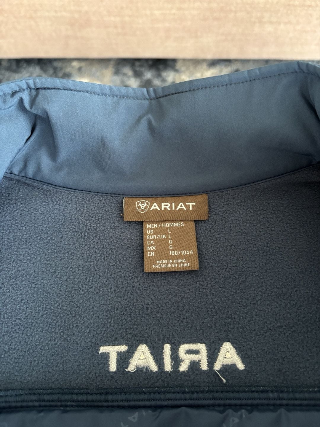 Ariat Vest Size L Navy Blue Full Zip Puffer Softshell 4