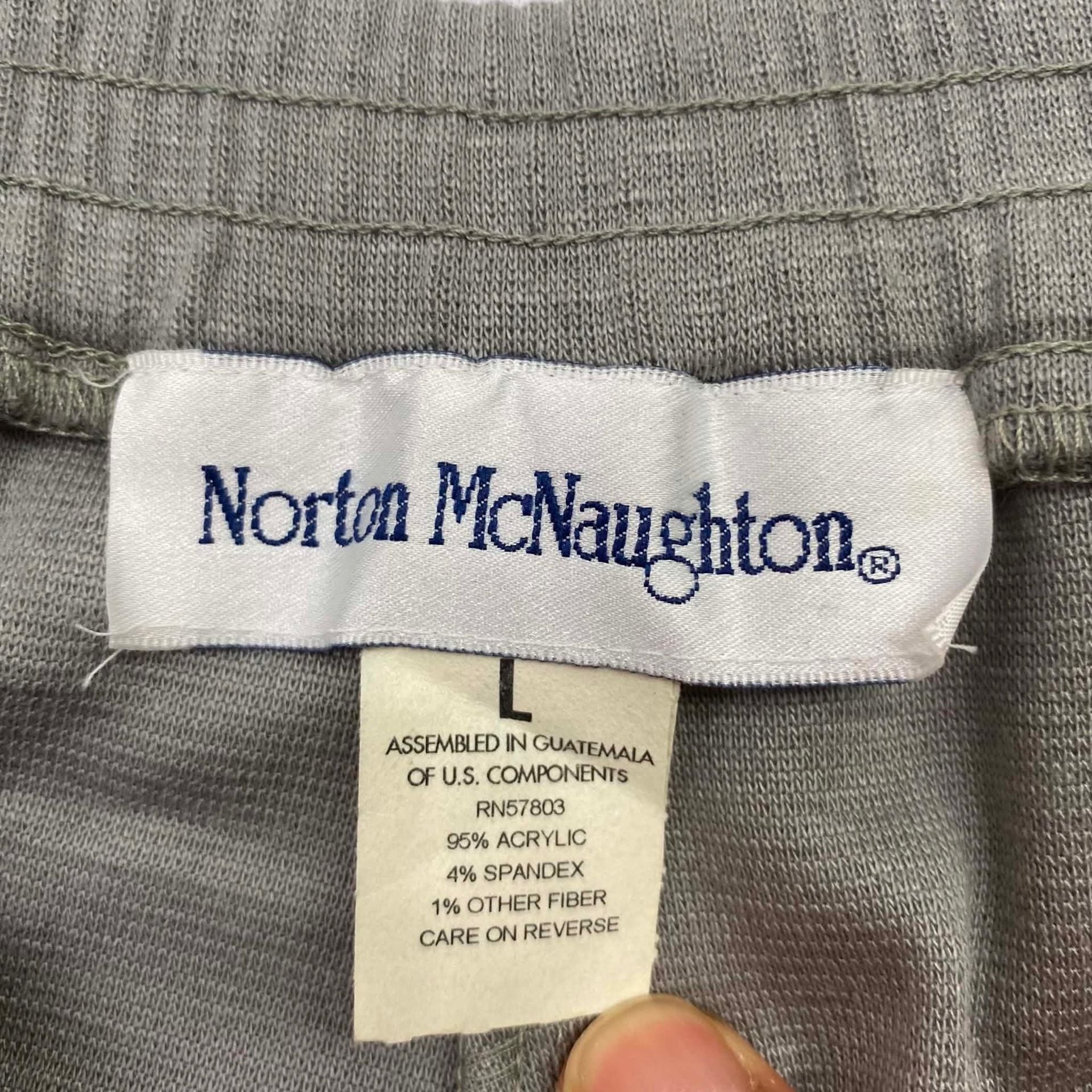 Norton McNaughton Pants Size L Gray Pull On Pleated Stretch 3
