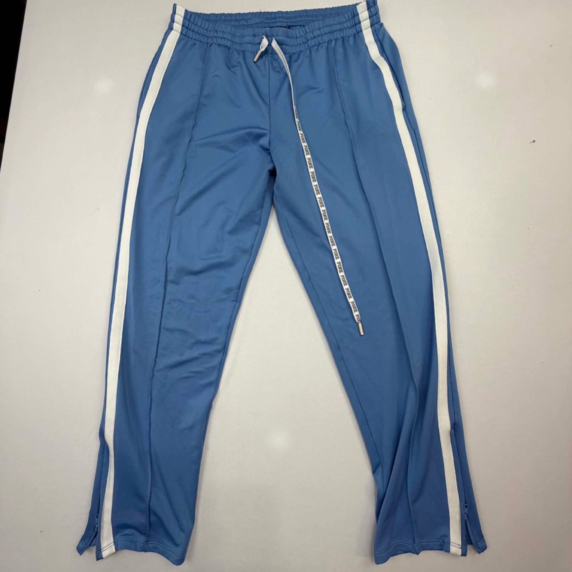 Pink Victoria's Secret Track Pants Blue White Striped Size S 2