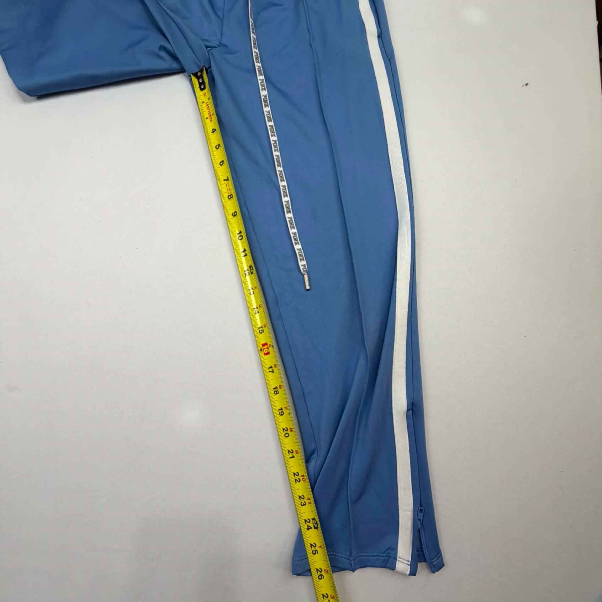Pink Victoria's Secret Track Pants Blue White Striped Size S 6