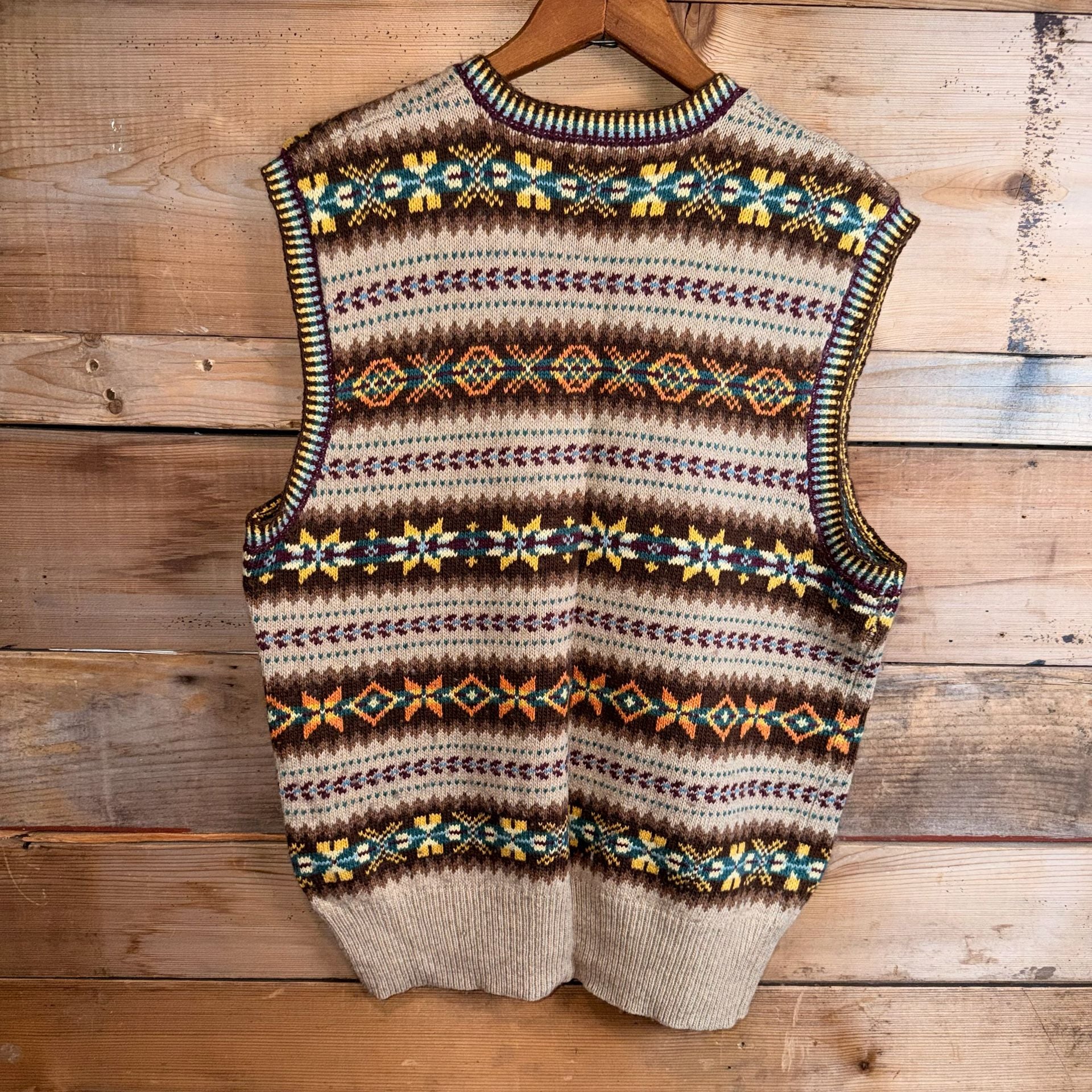 Polo Ralph Lauren Fair Isle Cotton Cashmere Sweater Vest VTG 90’s Size M 3