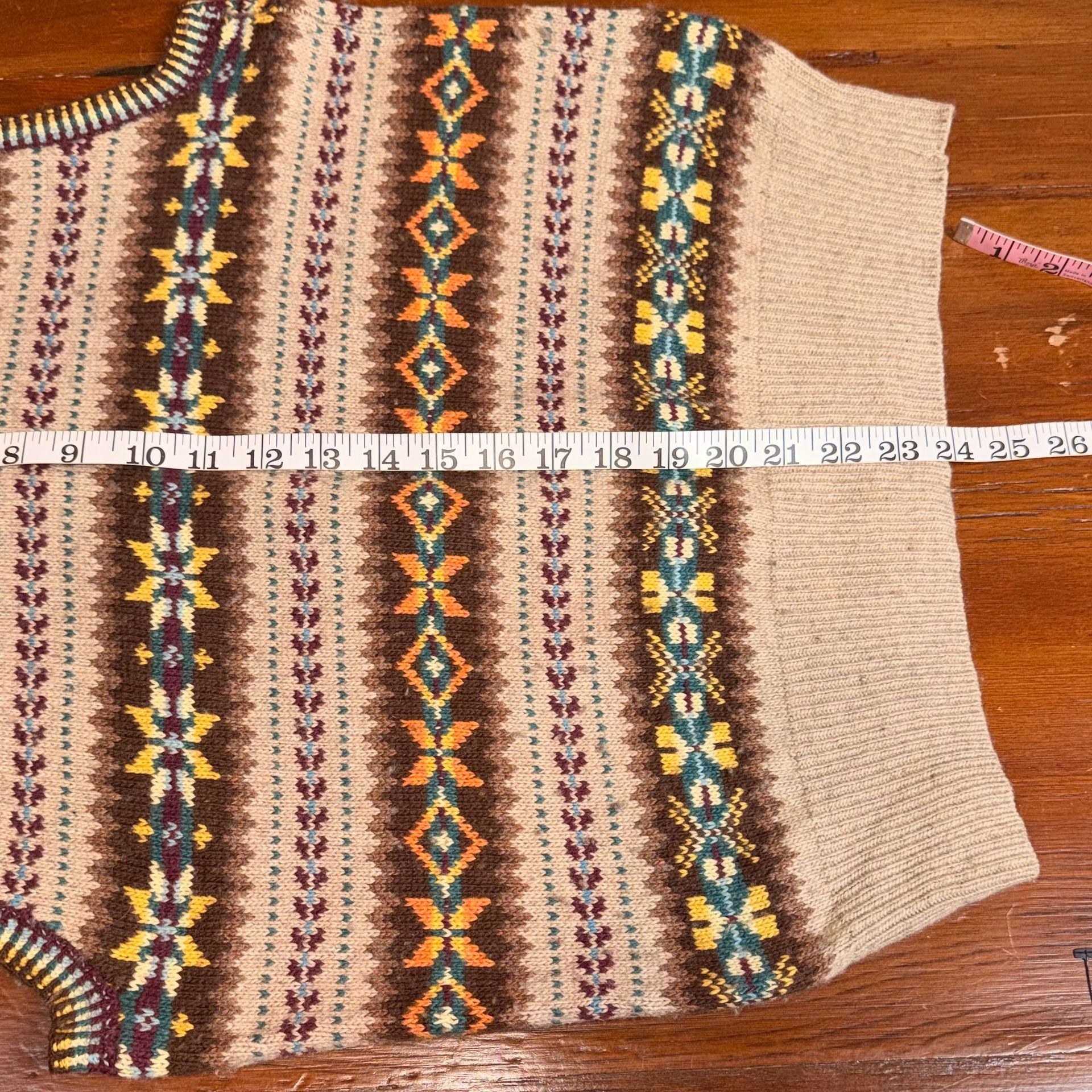 Polo Ralph Lauren Fair Isle Cotton Cashmere Sweater Vest VTG 90’s Size M 6