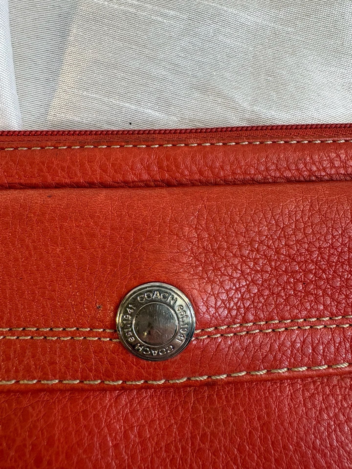 Coach Leather Wristlet Red 3