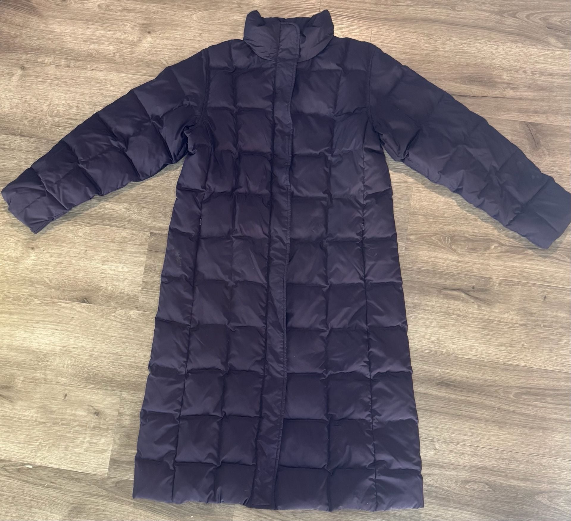 Lands End Long Down Puffer Coat Black 2