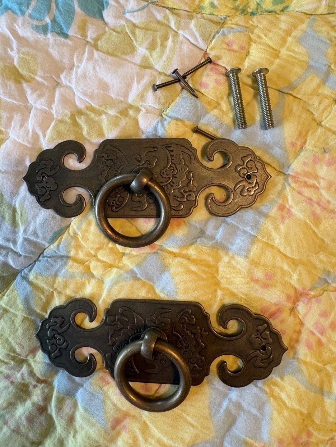 NWT Dophee Vintage Chinese Style Ring Pull Handles 3.94x1.26 Bronze Hardware 1