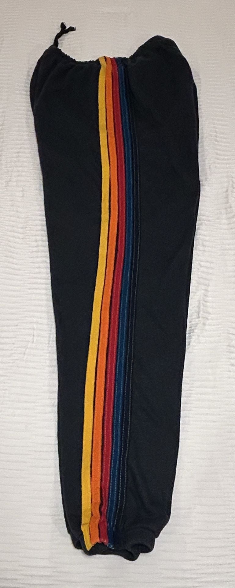 Aviator Nation 5-Stripe Sweatpants Size L Charcoal Rainbow 9