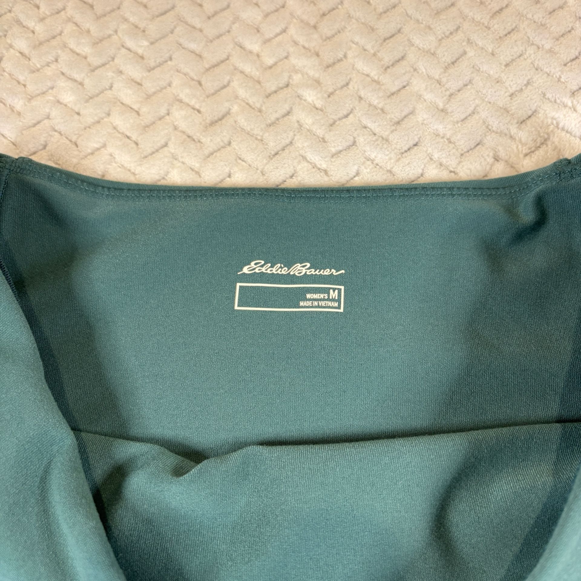 Eddie Bauer Womens Leggings Size M Green Athletic Activewear Pants Pocket 7