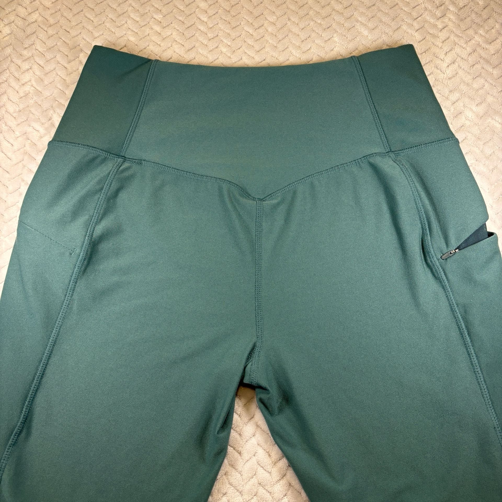 Eddie Bauer Womens Leggings Size M Green Athletic Activewear Pants Pocket 8