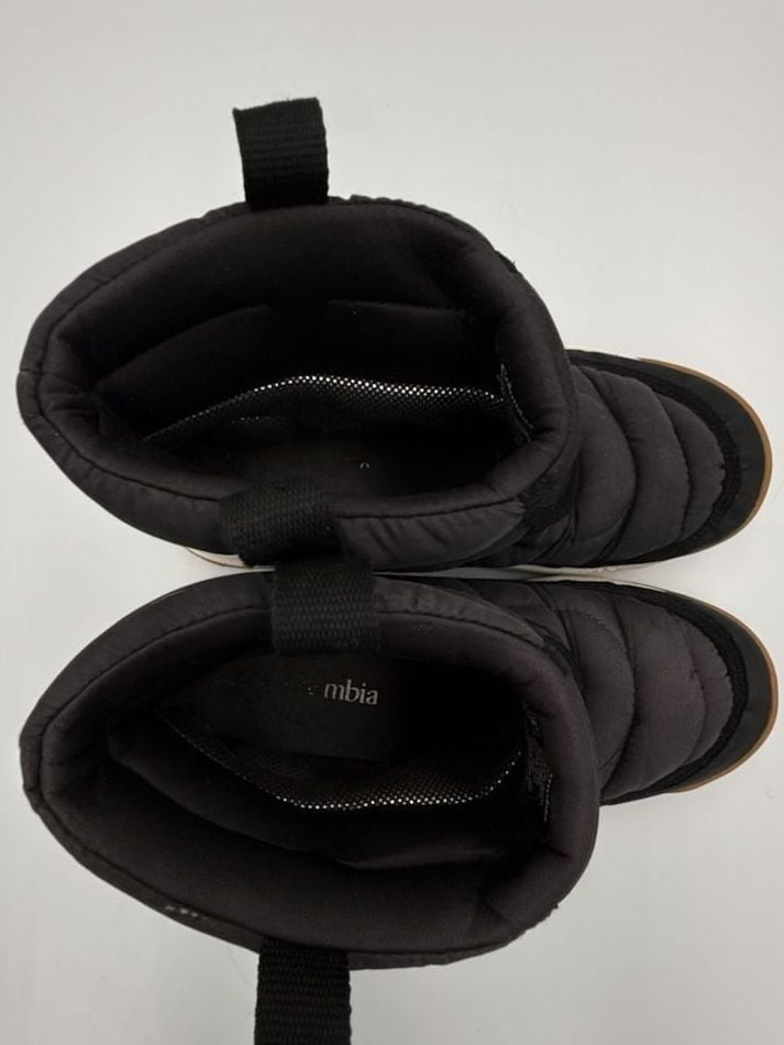 Columbia Snow Boots Black Puffer Winter Faux Fur
Size 4
#902 7
