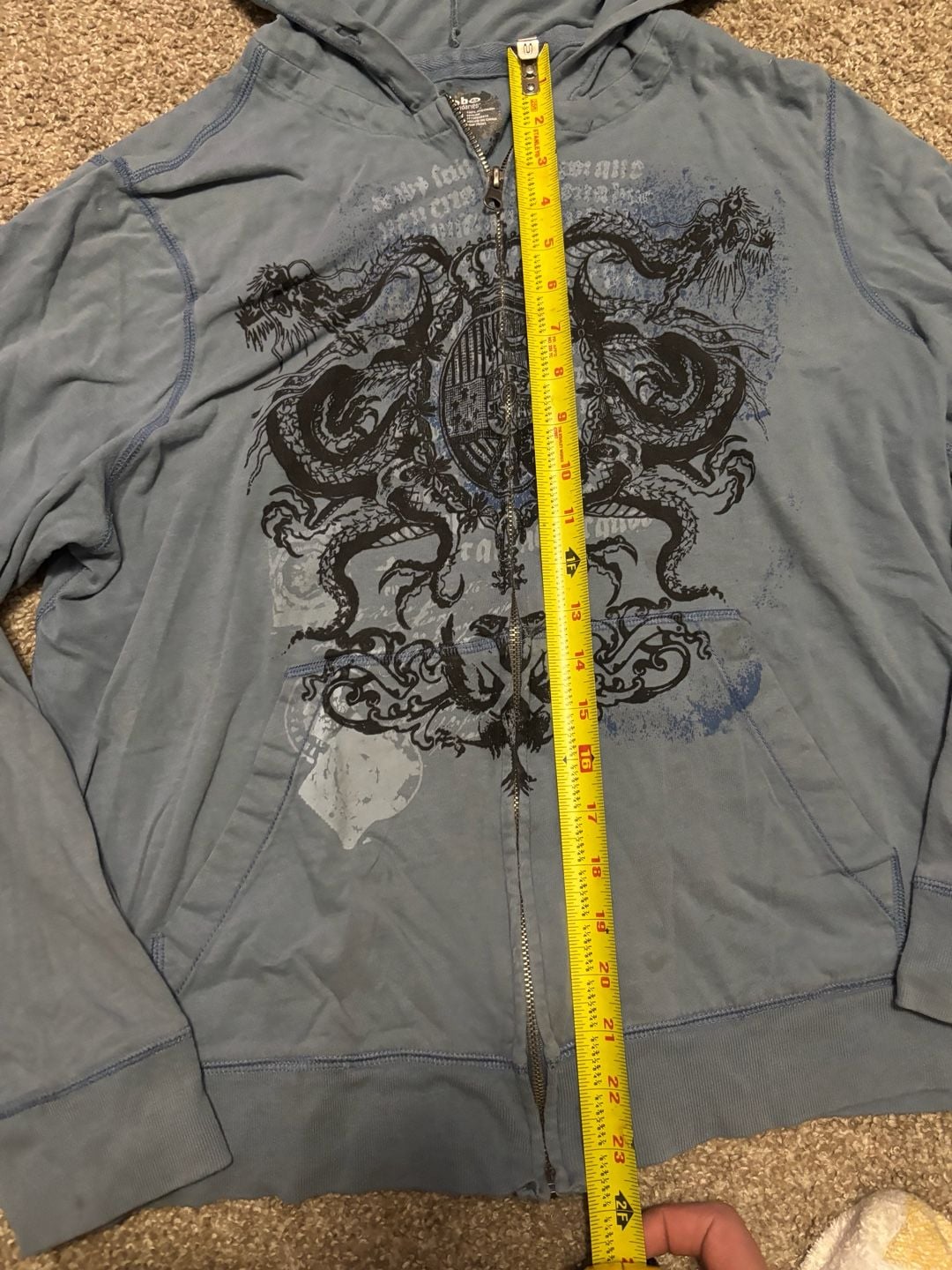 Early 2000s Simple Blue Graphicc Y2am Rubu Full Zip Hoodie Graphic 3