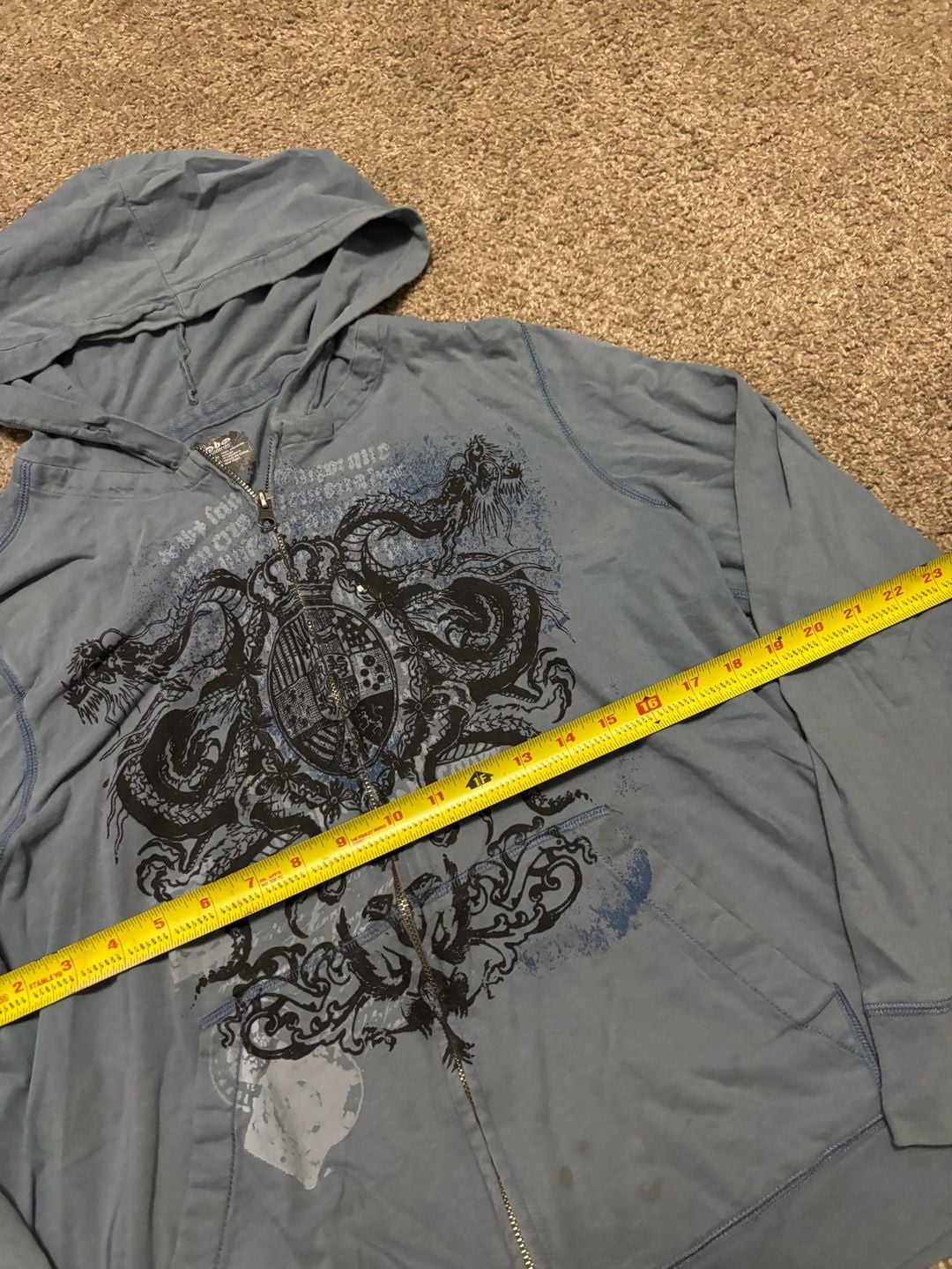 Early 2000s Simple Blue Graphicc Y2am Rubu Full Zip Hoodie Graphic 4