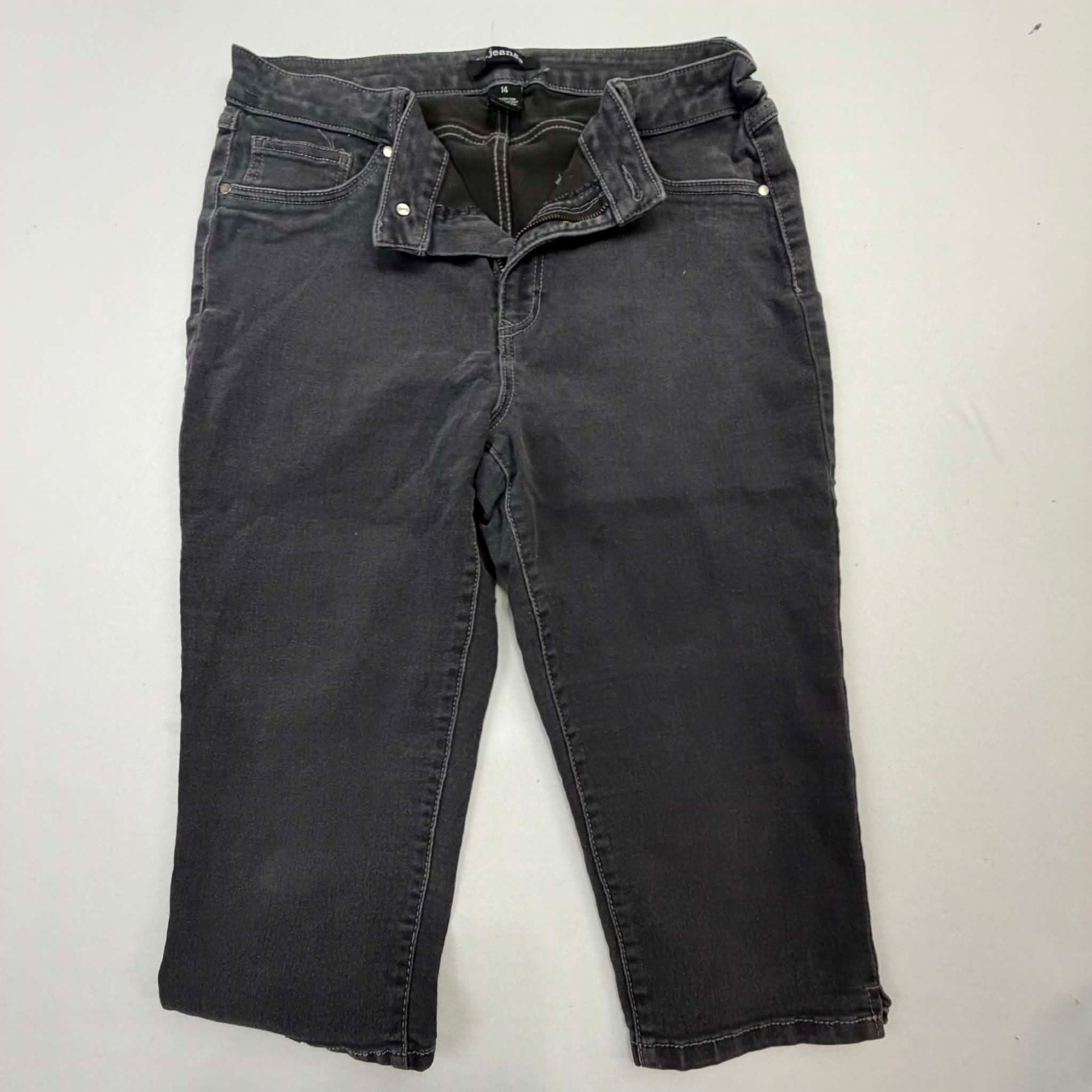 d.jeans Black Denim Crop Pants Size 14 2
