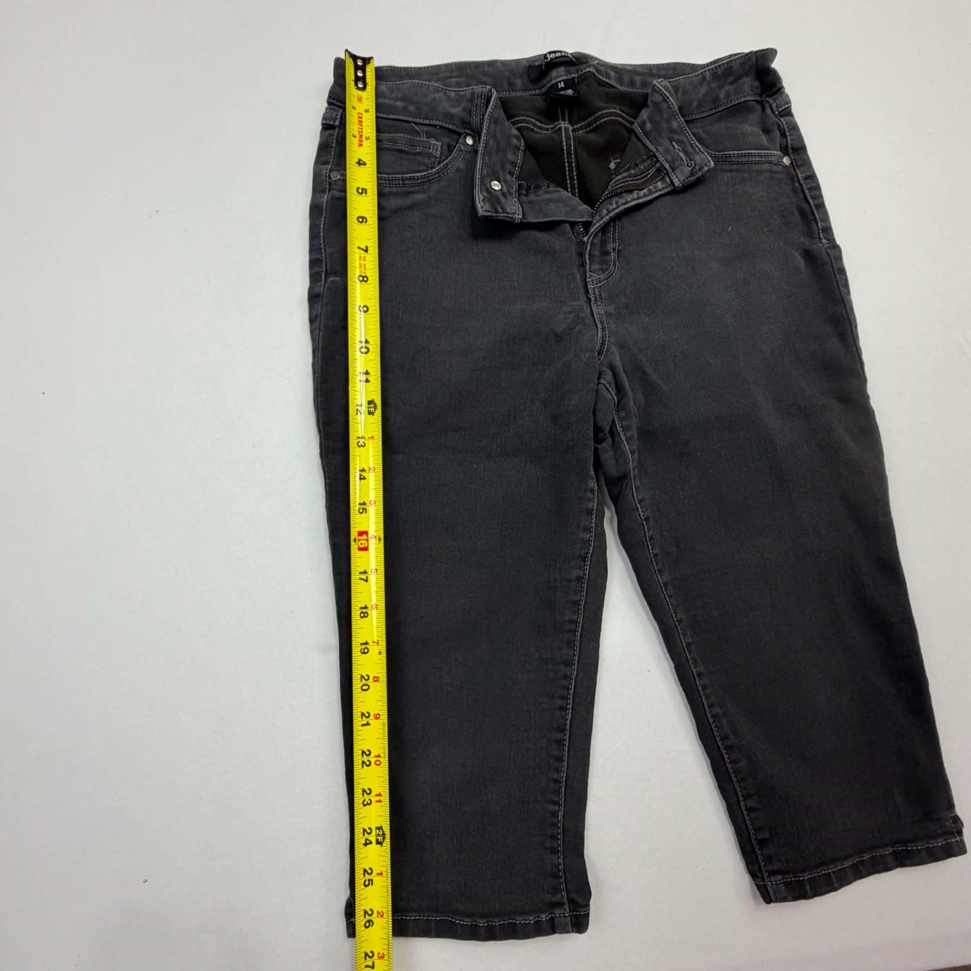 d.jeans Black Denim Crop Pants Size 14 4