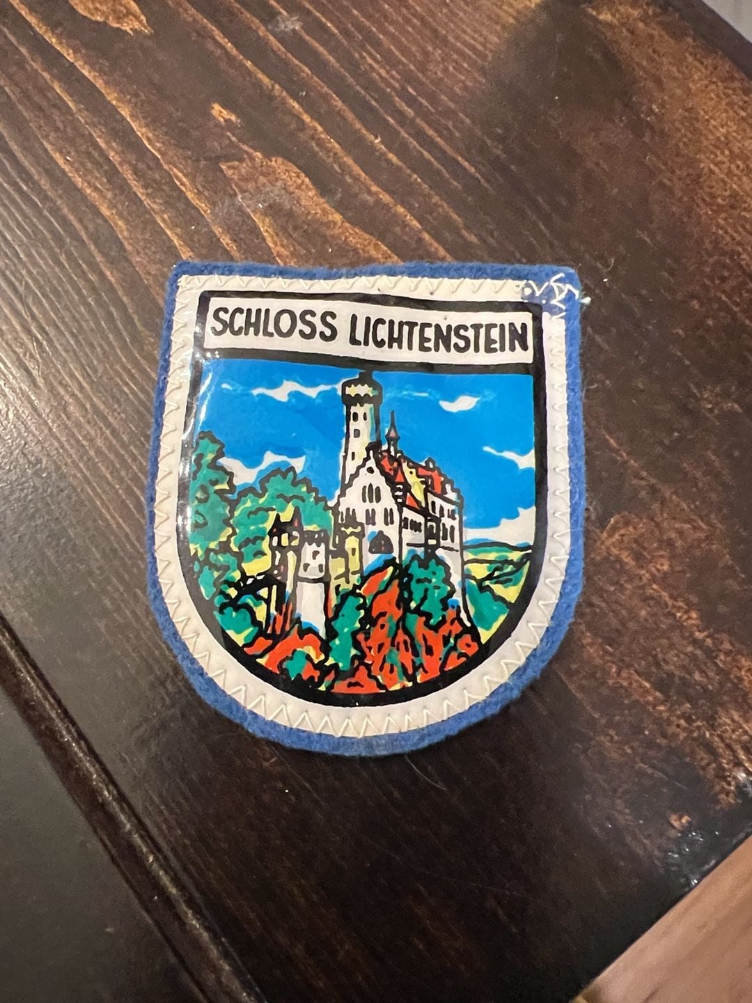 Vintage Schloss Lichtenstein Castle Souvenir Felt Patch 1