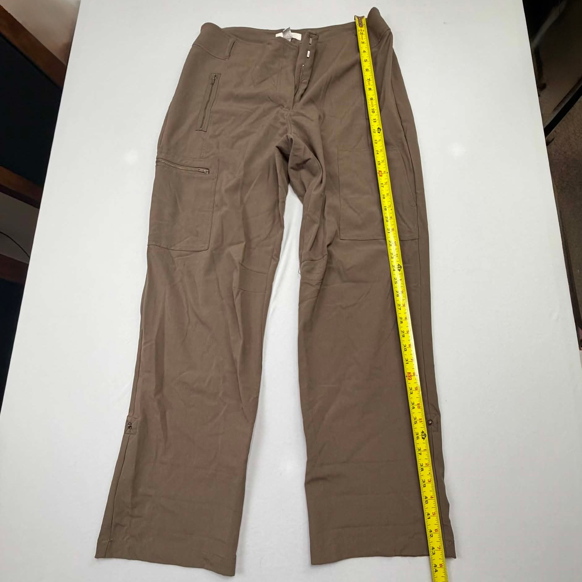 Chico's Cargo Pants Size 2.5 Brown Utility Zip Pocket Travel 4