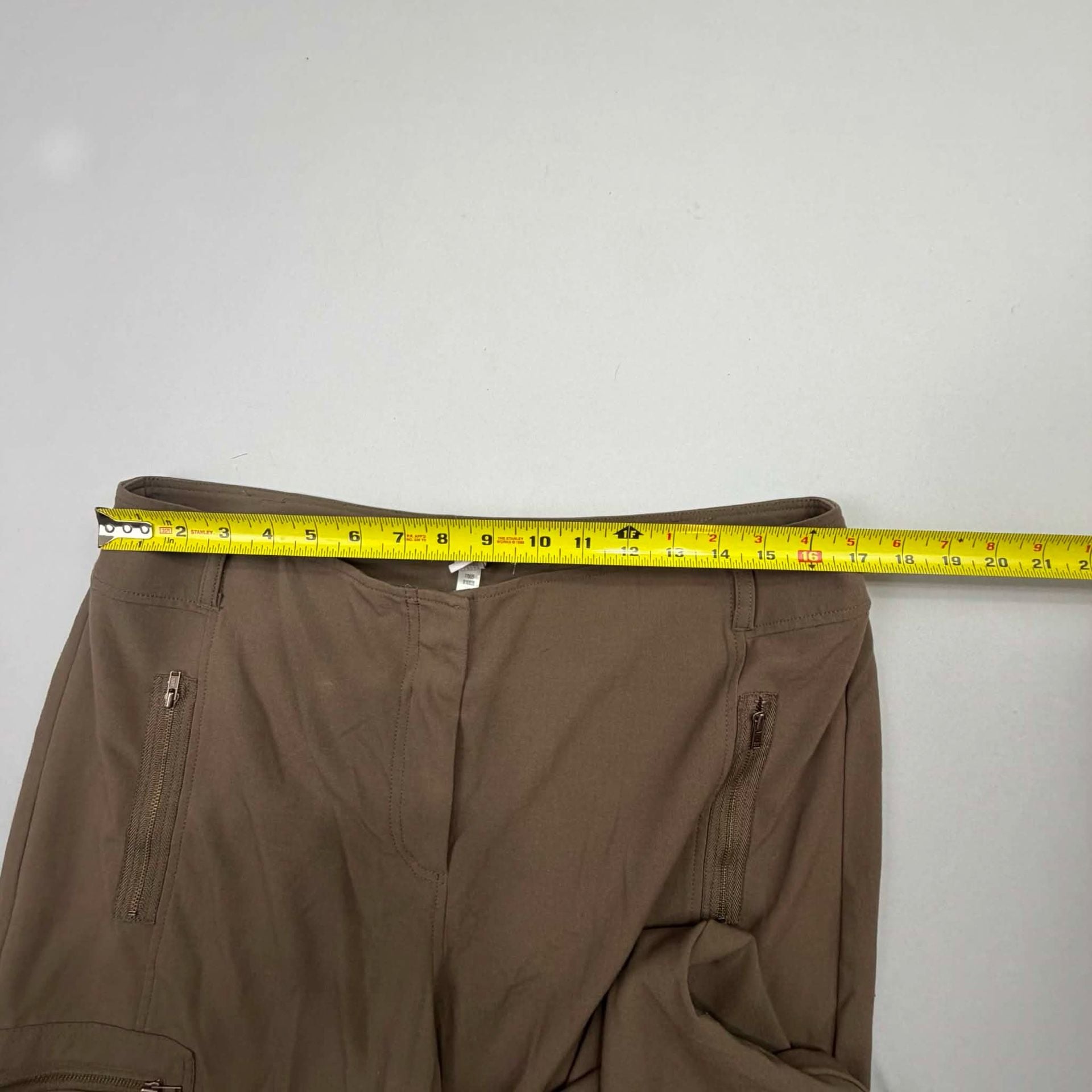 Chico's Cargo Pants Size 2.5 Brown Utility Zip Pocket Travel 6
