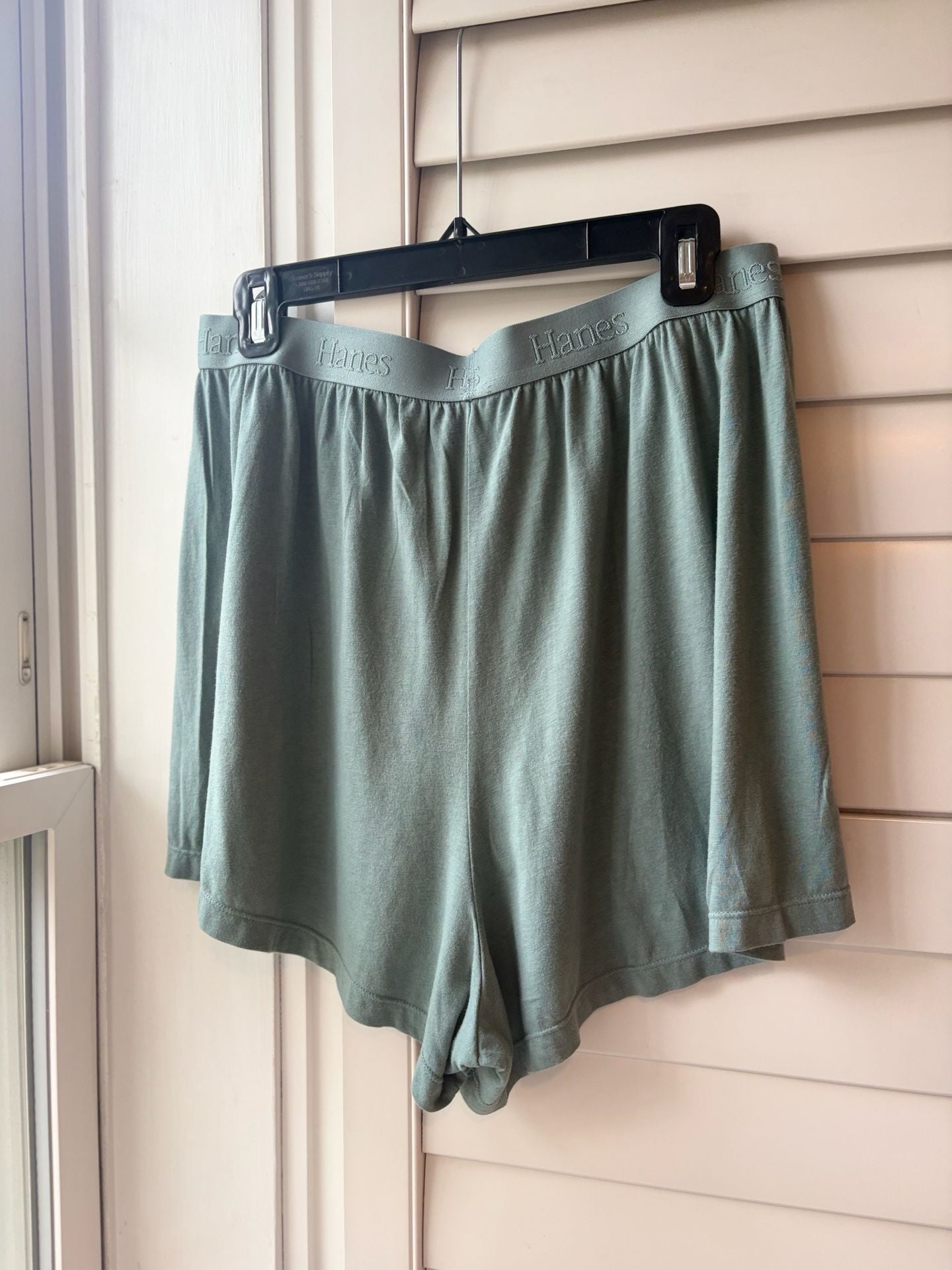 Hanes Cotton Knit Lounge Boxer Shorts Dusty Green Cozy All Season 3