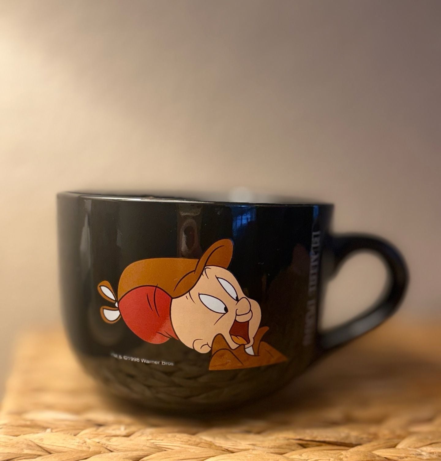 Warner Bros Elmer Fudd Black Coffee Mug 1998 2