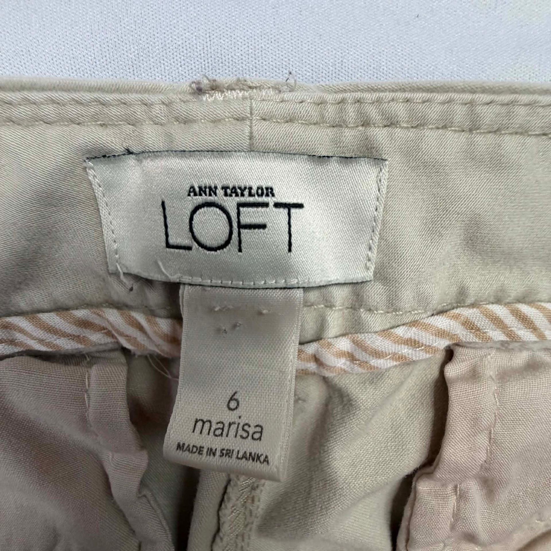 Ann Taylor Loft Marisa Pants Size 6 Khaki Tan Cotton Casual 3