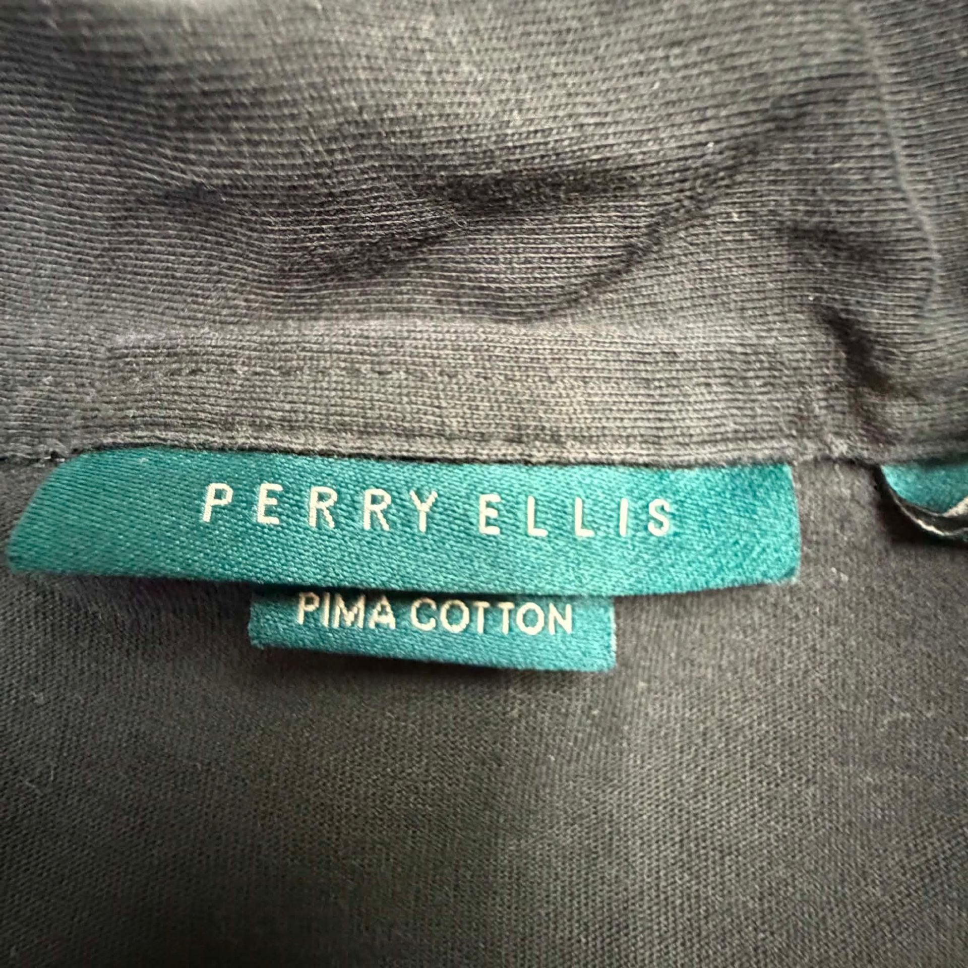 Perry Ellis Half Zip Polo Shirt Size L Black 3