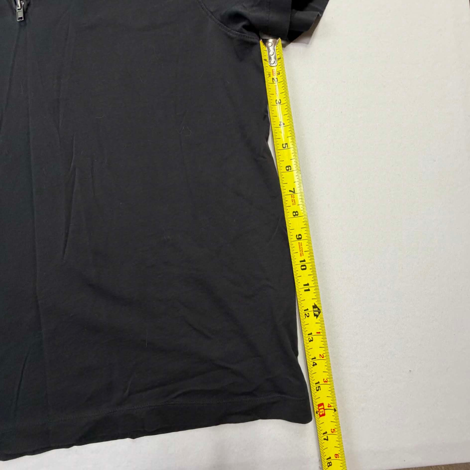 Perry Ellis Half Zip Polo Shirt Size L Black 7