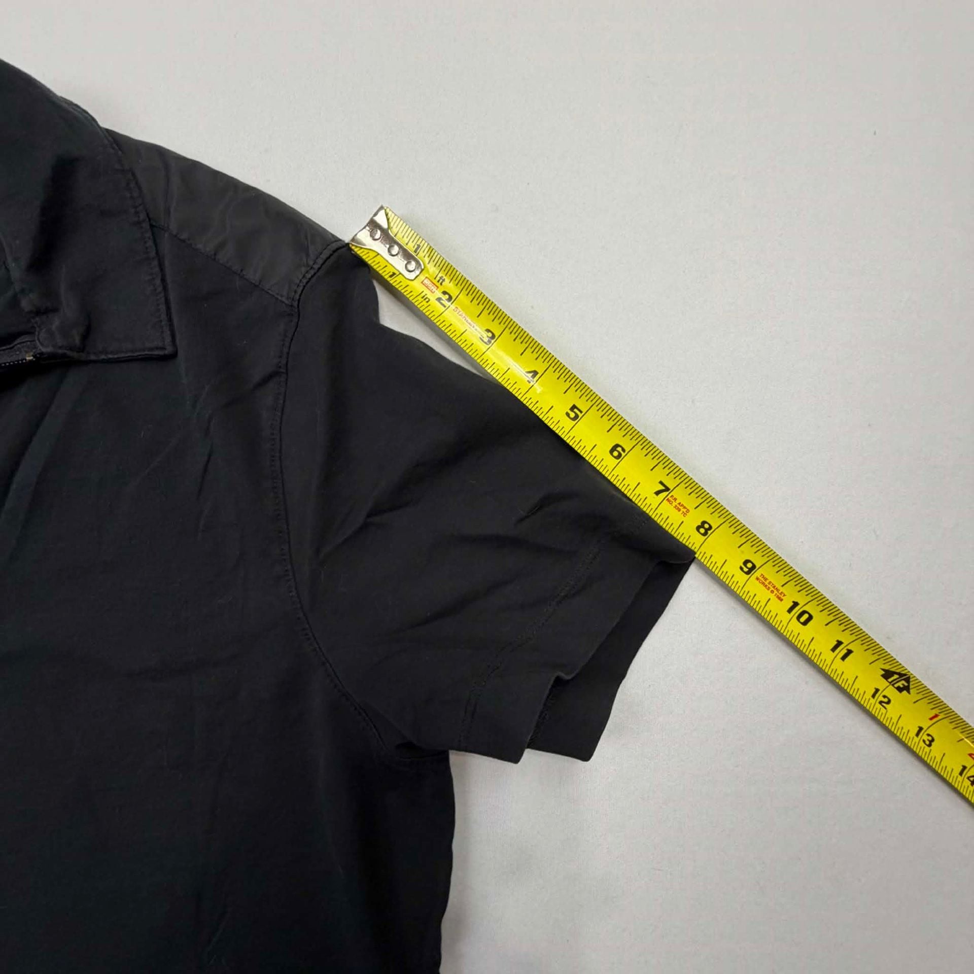 Perry Ellis Half Zip Polo Shirt Size L Black 10