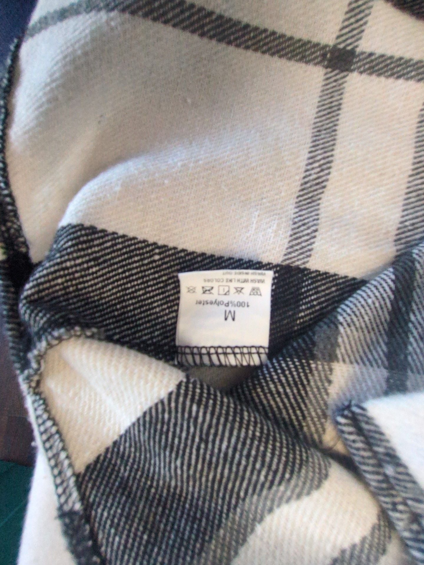 Unbranded Black White Plaid Hooded Flannel Shirt Size M 4