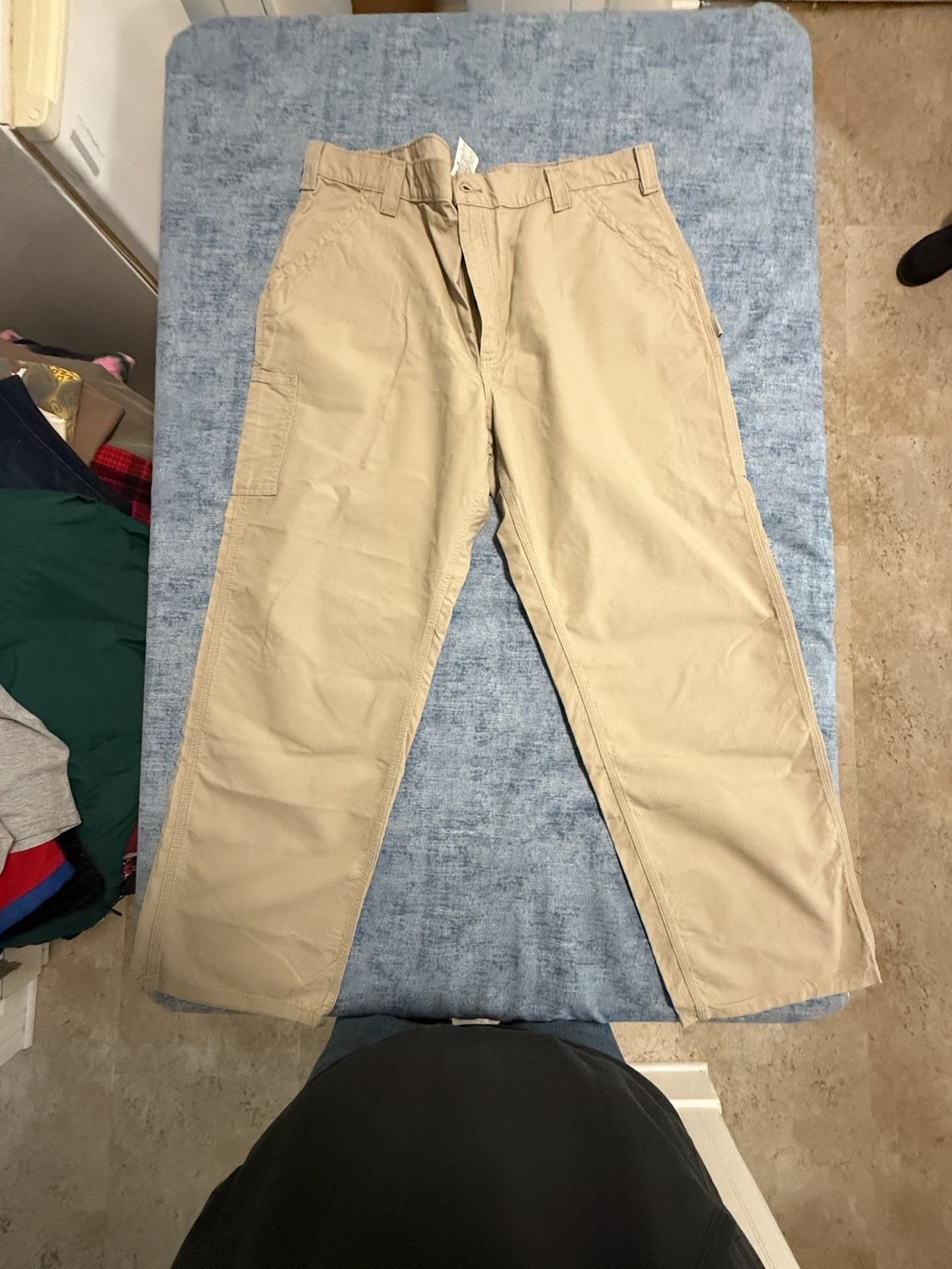 Carhartt B151 Canvas Work Dungaree Pants Tan 42x32 3
