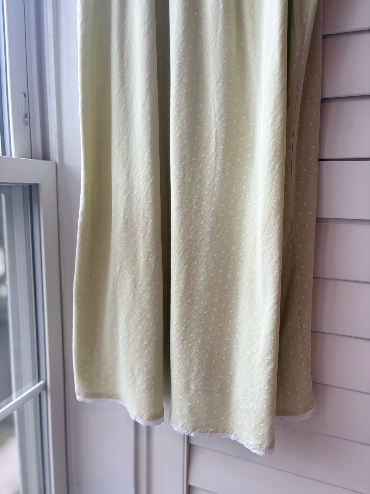 Adorable Delicate Cotton Nightgown Pastel Polka Dot Grandma Cottage 6