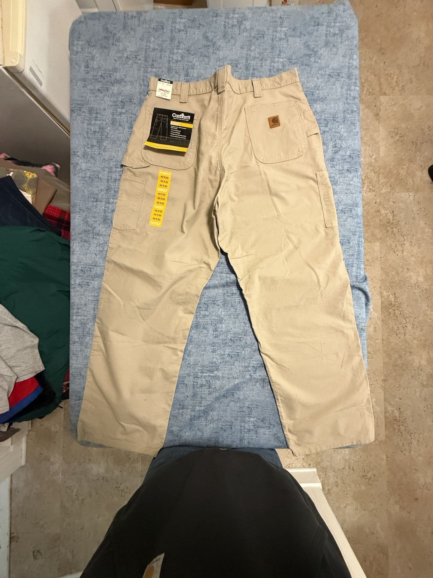 Carhartt B151 Canvas Work Dungaree Pants Tan 42x32 4