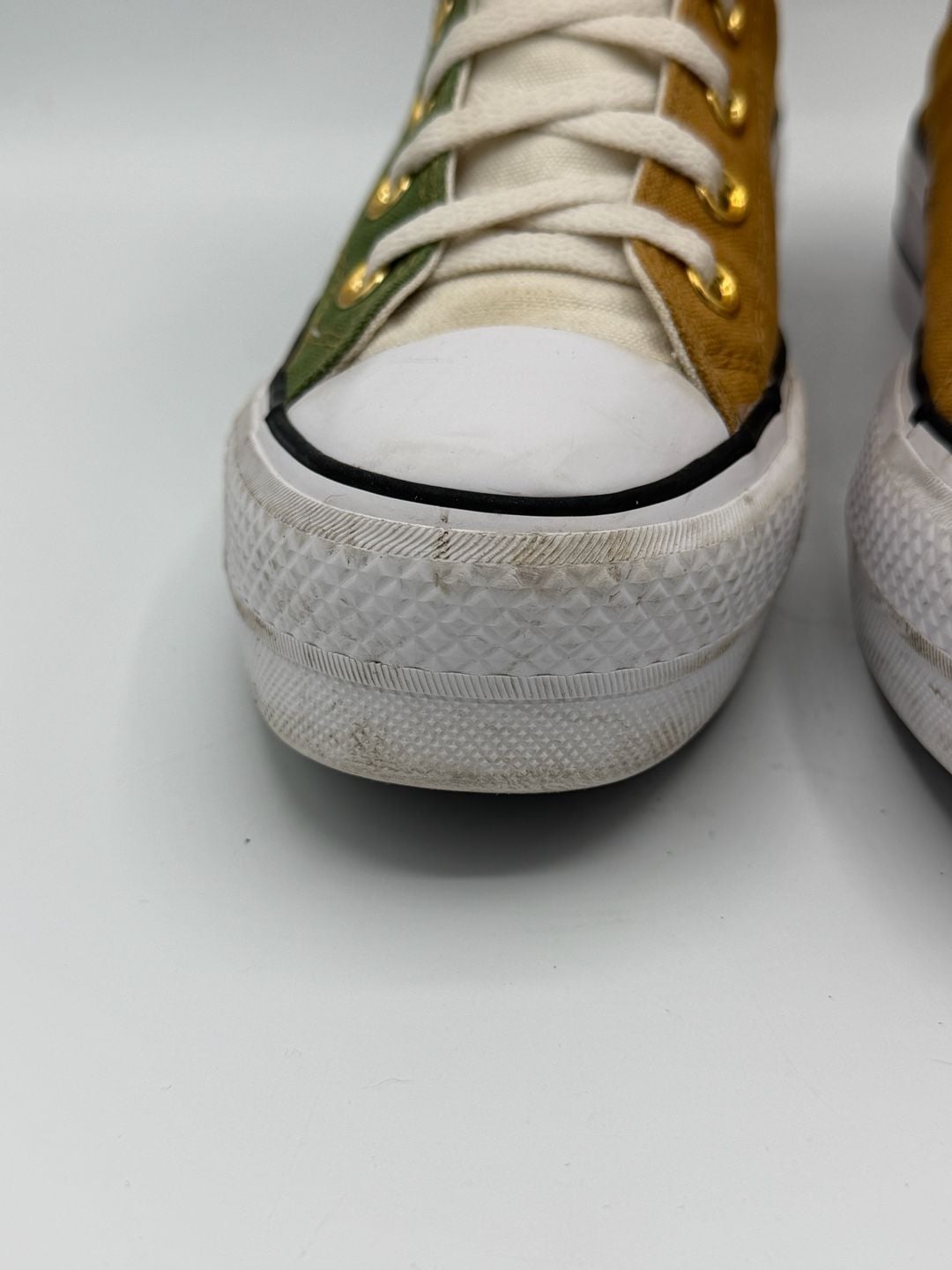 Converse Chuck Taylor All Star Lift Platform High Tops Green Mustard Womens 6 6