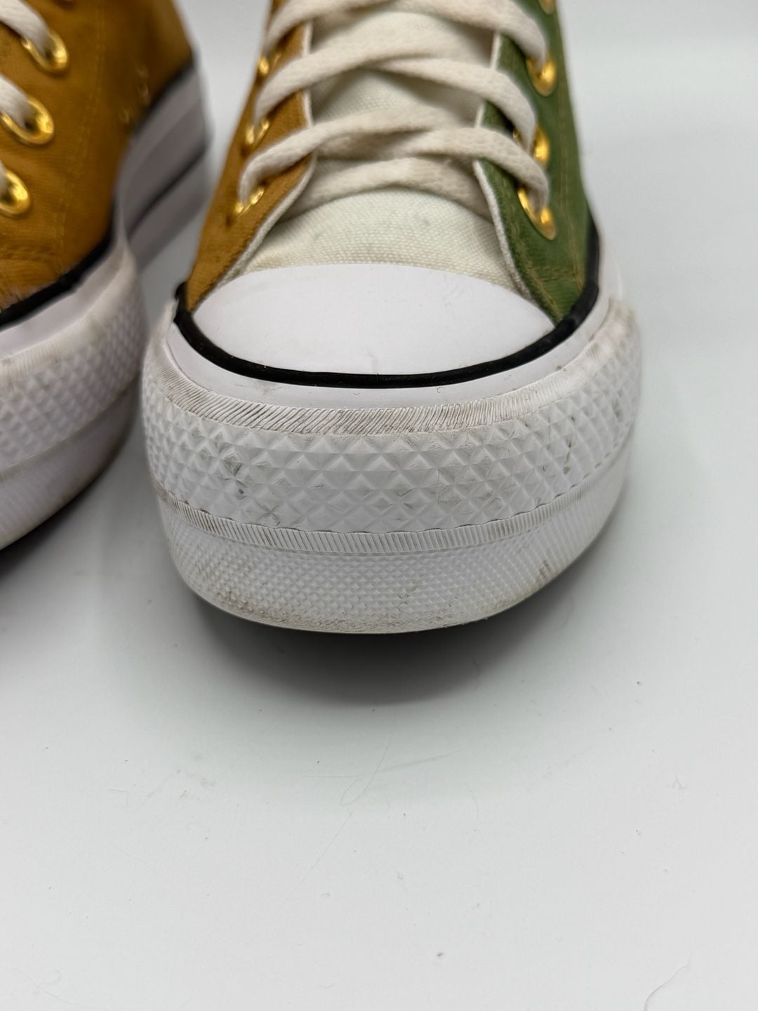 Converse Chuck Taylor All Star Lift Platform High Tops Green Mustard Womens 6 7