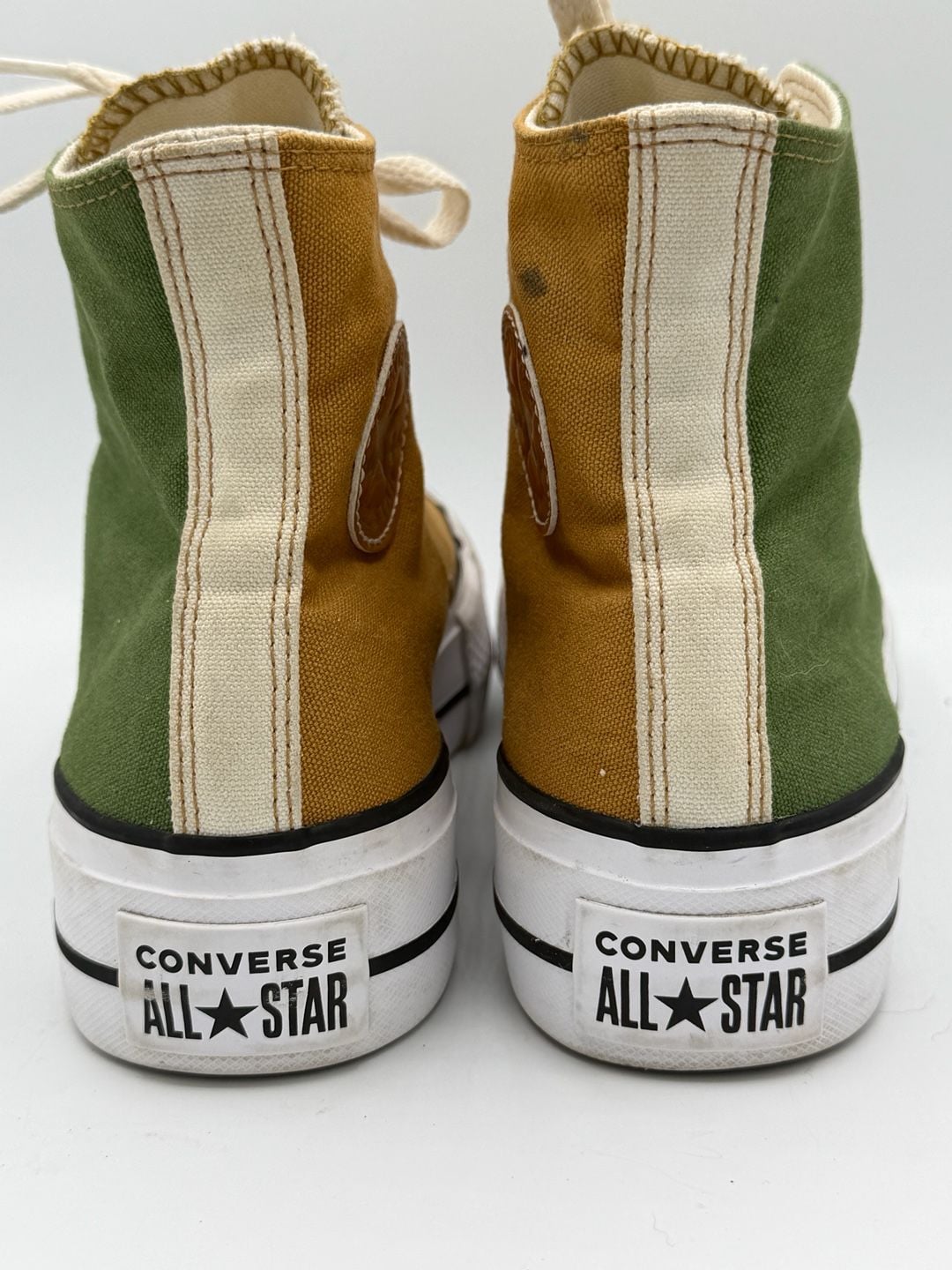 Converse Chuck Taylor All Star Lift Platform High Tops Green Mustard Womens 6 9