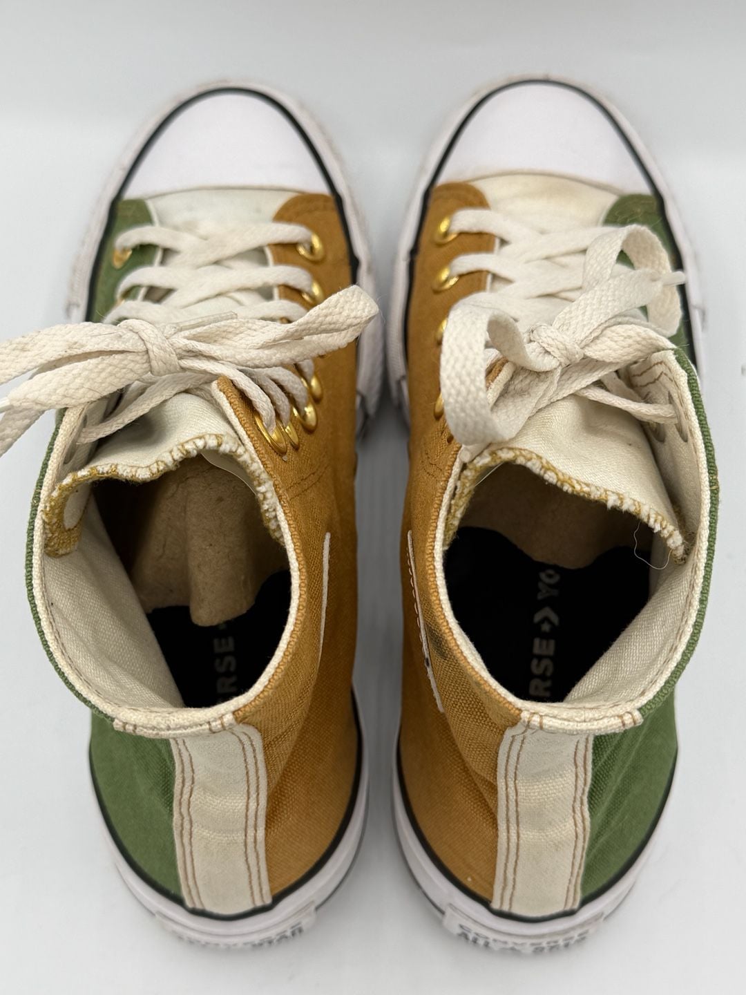 Converse Chuck Taylor All Star Lift Platform High Tops Green Mustard Womens 6 10