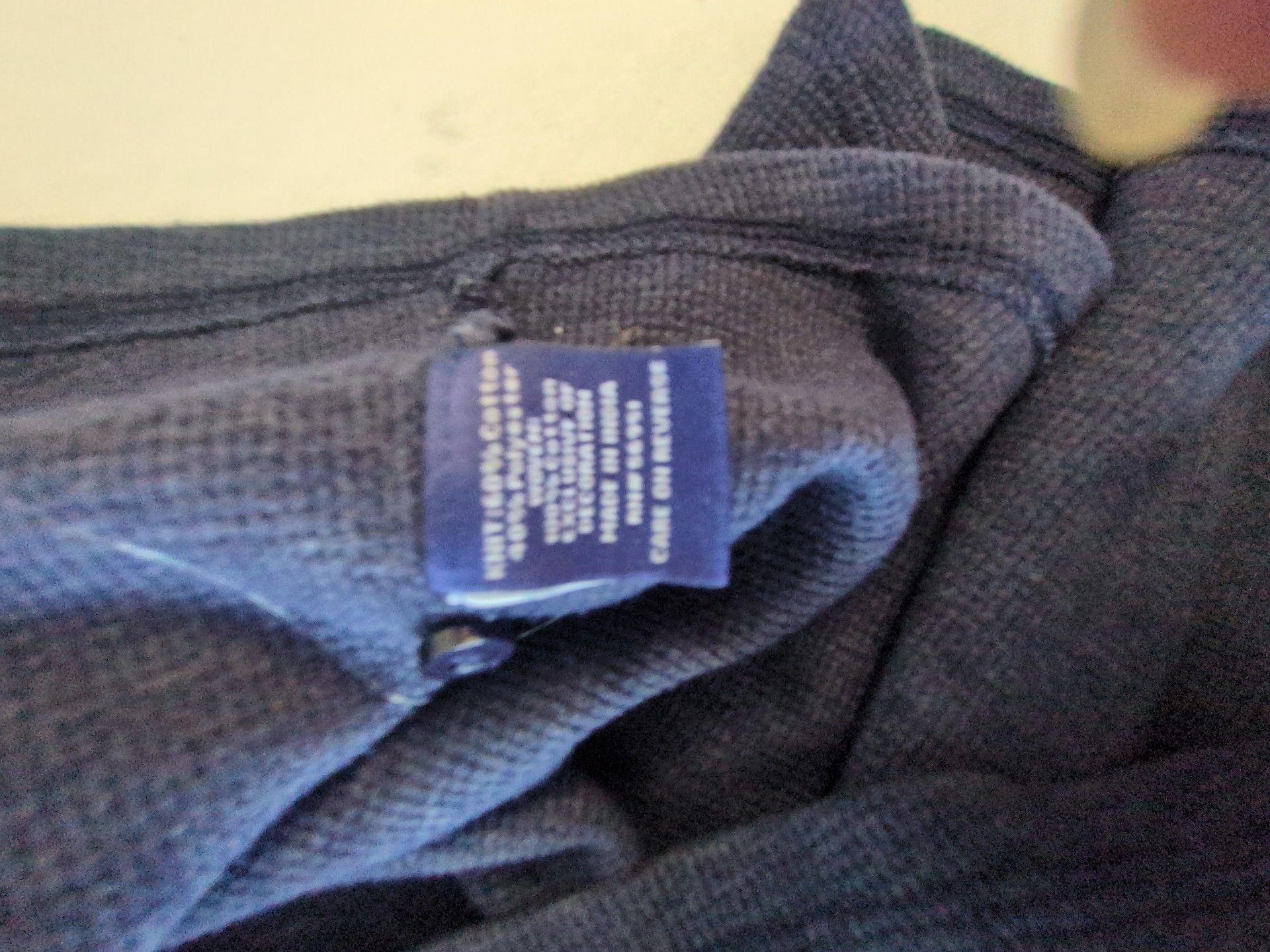 NorthCrest Long Sleeve Thermal Top Size 3X Blue Henley 5