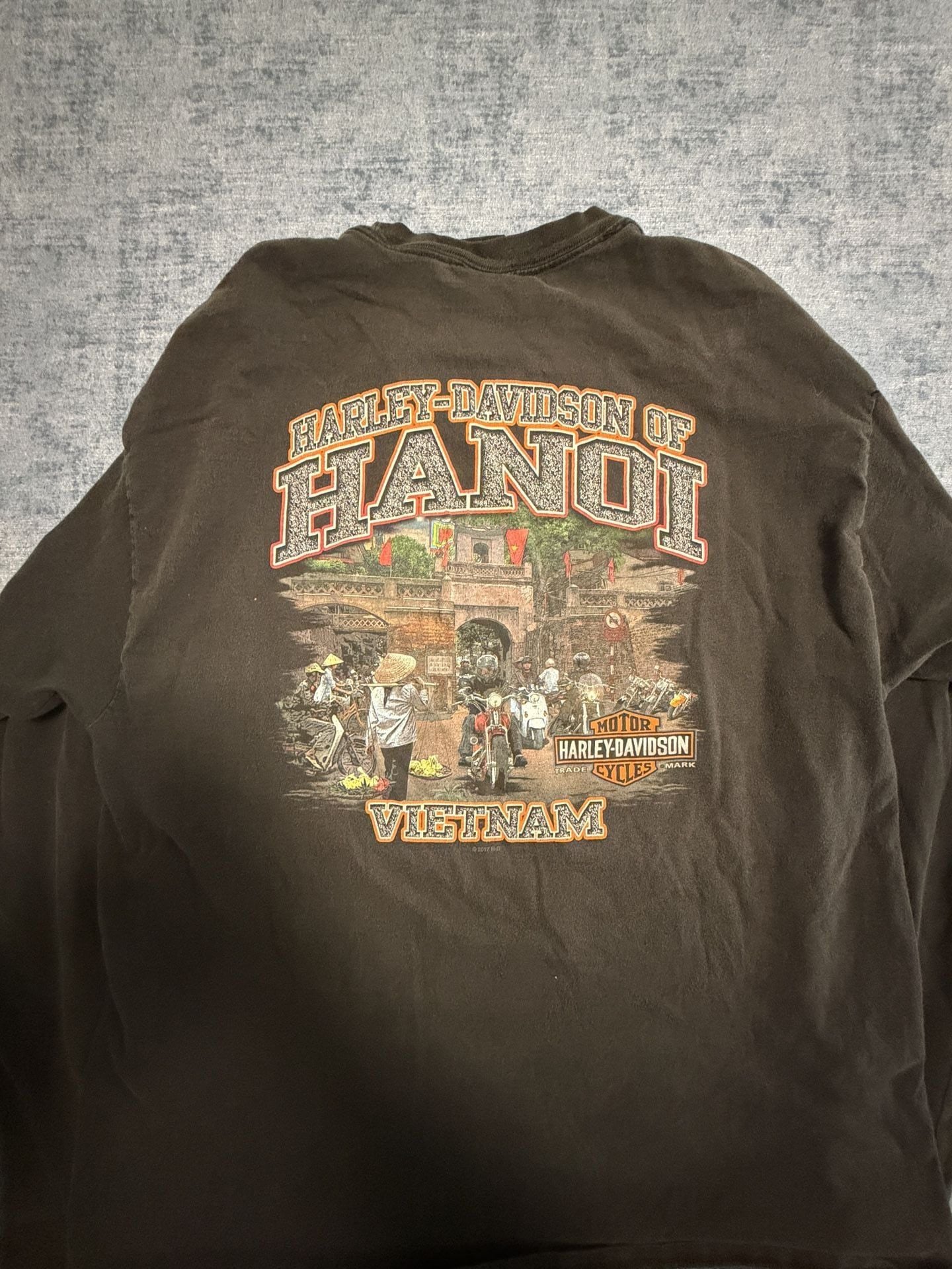 Harley-Davidson Hanoi Vietnam Long Sleeve T-Shirt Size XL Black 6