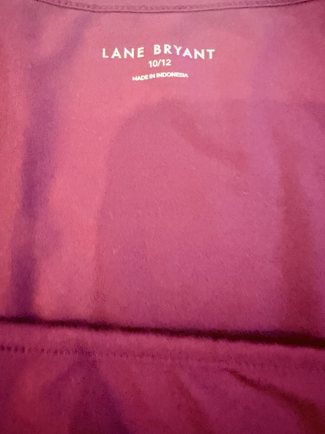 Lane Bryant Square Neck Top Size 10/12 Burgundy 3